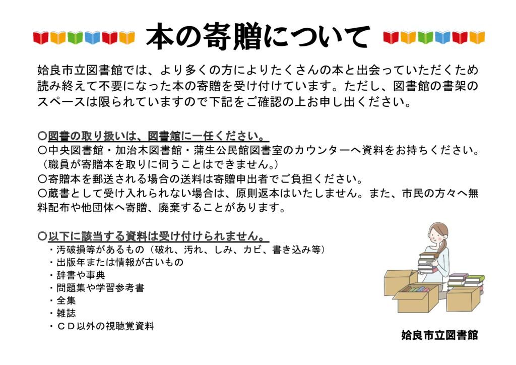 ★本の寄贈についてのサムネイル
